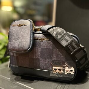 Karl Lagerfeld Paris Maybelle Crossbody Camera Style Bag Denim with Karl and Cat